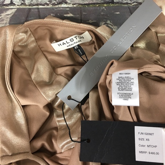 Halston Heritage Halter Fringed Dress women’s XS - Picture 6 of 8